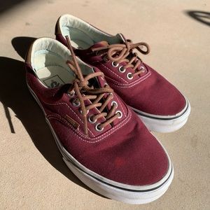 MAROON & BROWN LEATHER ERA 59 VANS